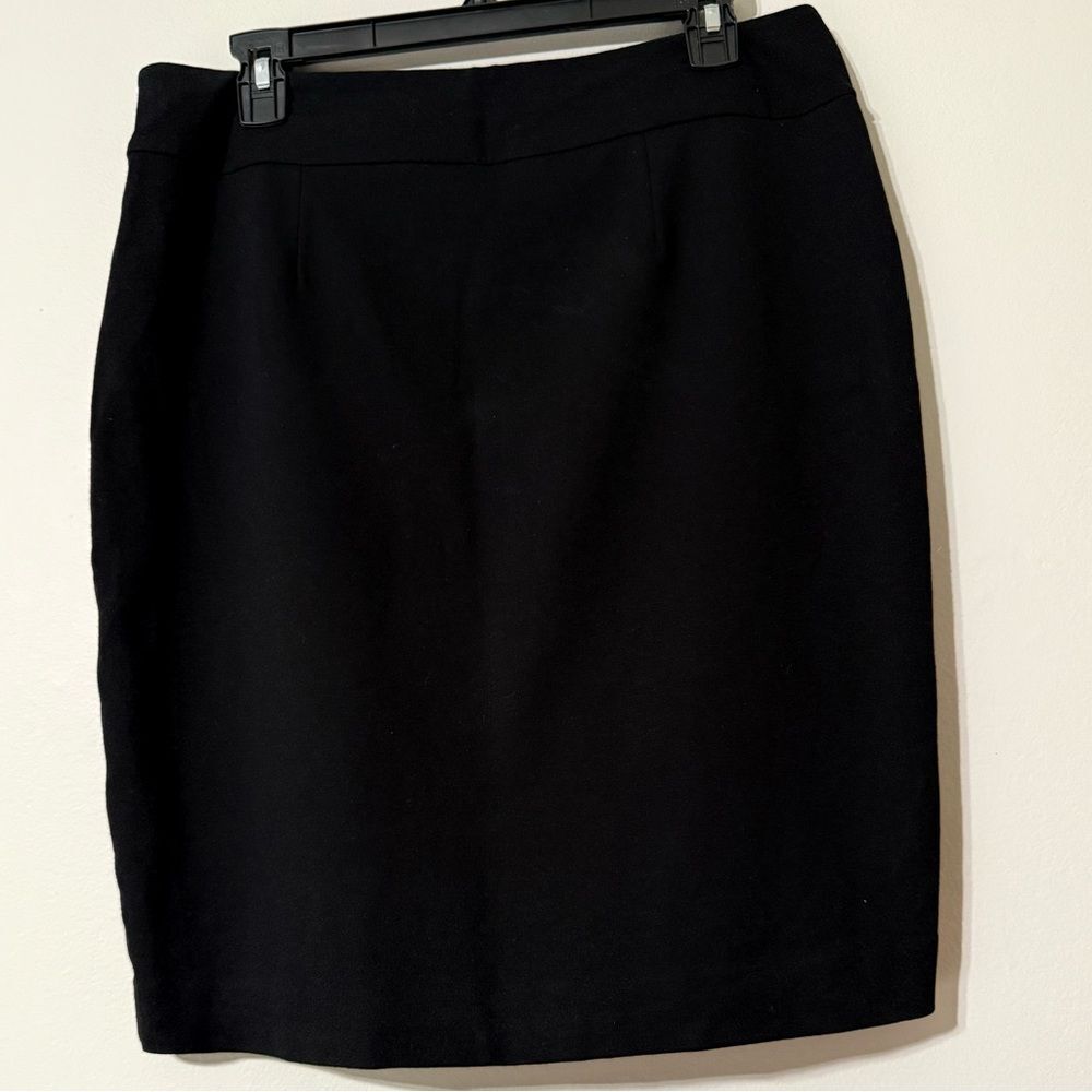 Stretch‎ Ponte Hidden Zip Eileen Fisher Black Viscose Pencil Skirt Size M Medium
